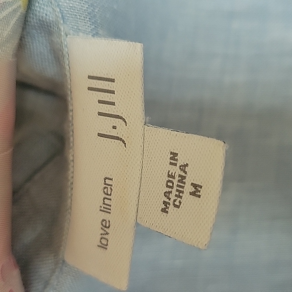 J.Jill light blue 100% linen long sleeve women's blouse size M. - Picture 2 of 5